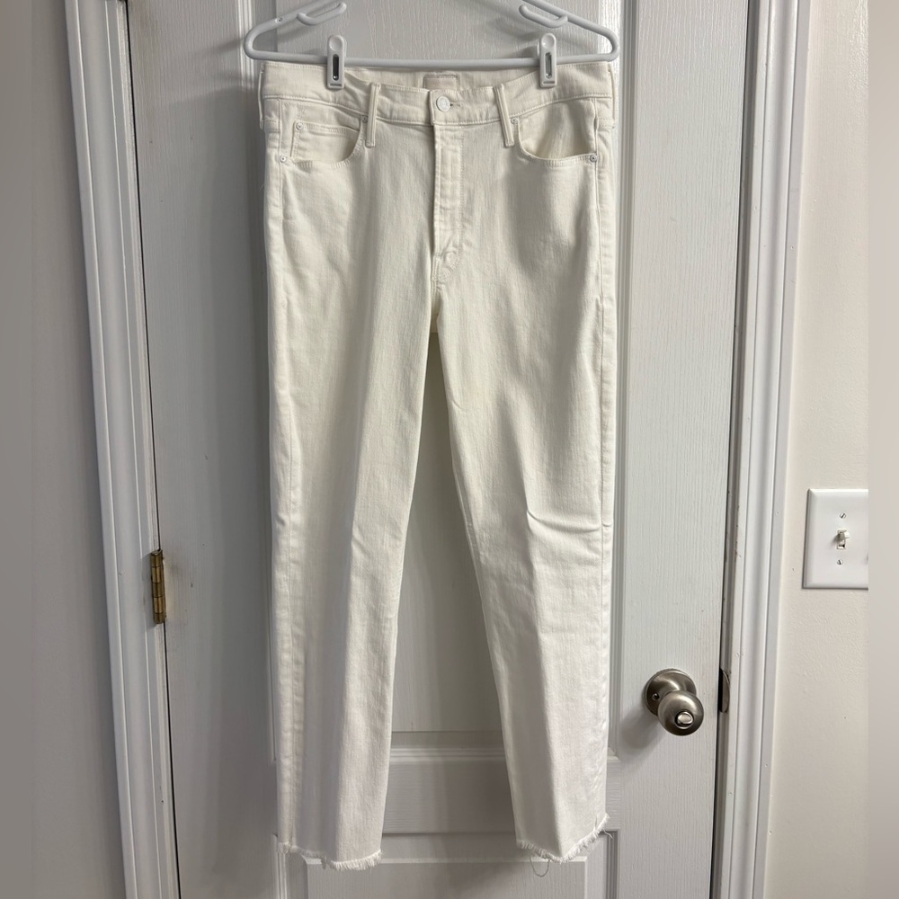 Mother White Dazzler Midrise Ankle Jeans sz 30
